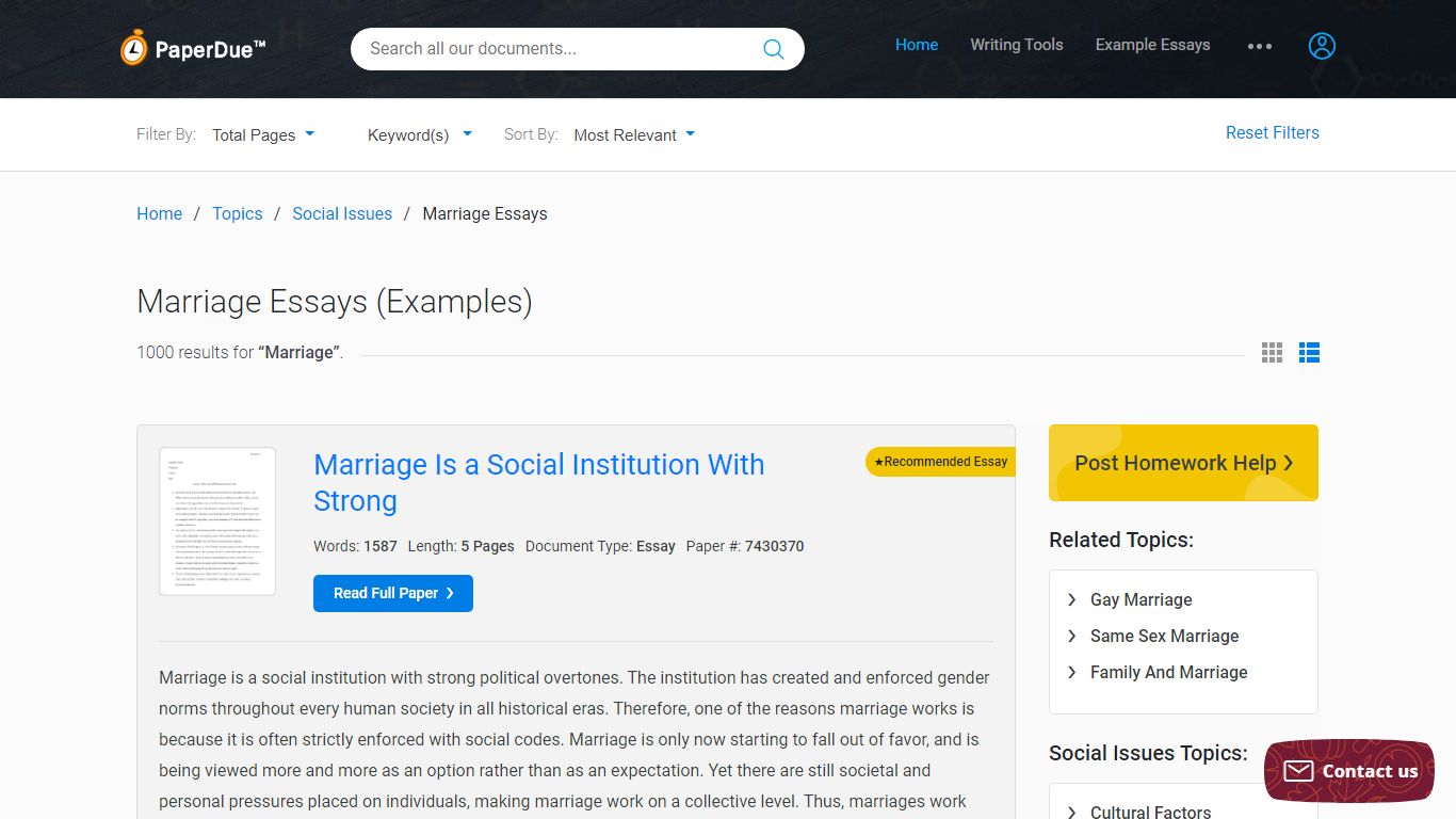Marriage Essays: Examples, Topics, Titles, & Outlines - Paperdue.com